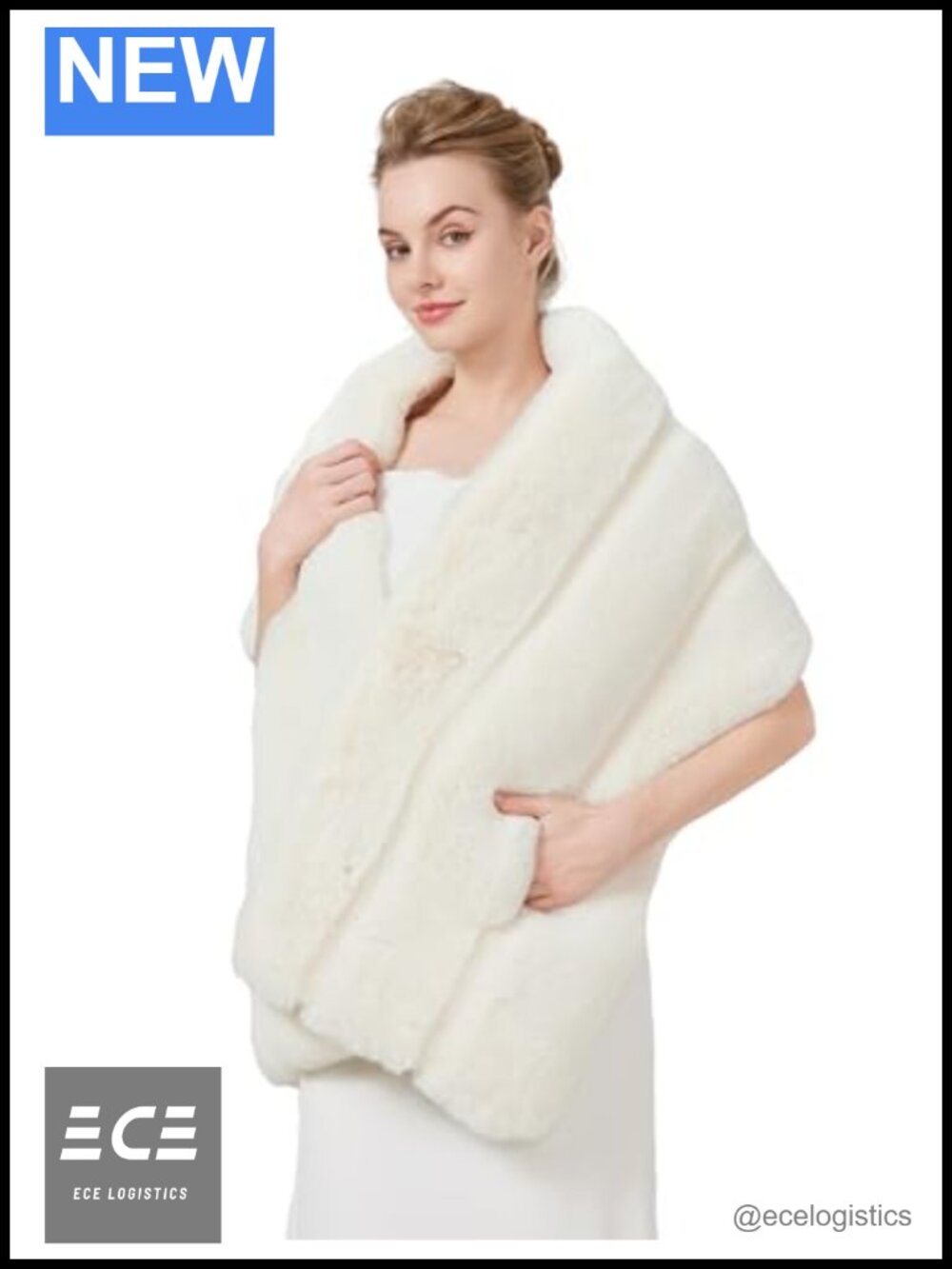 Faux Fur Shawl Bridal Wrap Winter Wedding Stole Women Shrug